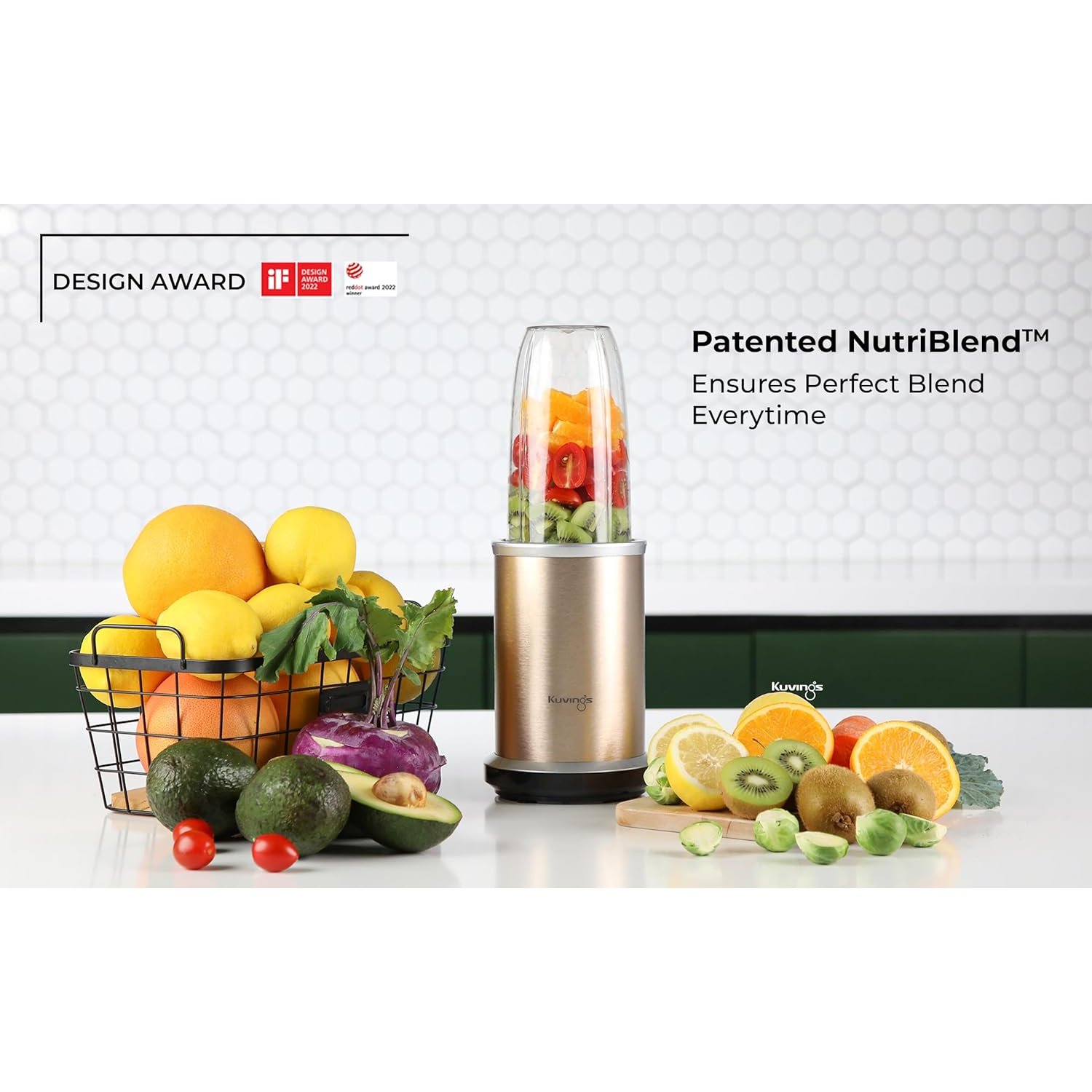 Kuvings Nutri Blender PRO - 1000W Mixer Grinder & Smoothie Maker with Dual Blade System, Stainless Steel Body - Image 2