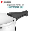 Bergner Trimax ORB Tri-Ply Stainless Steel Pressure Cooker | Outer Lid | Glass Lid Included | Induction & Gas Compatible | ISI Approved