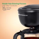 Wonderchef Onyx Brew Coffee Maker – 600ml, Borosilicate Glass Carafe, Anti-Drip System, Manual Drip Machine