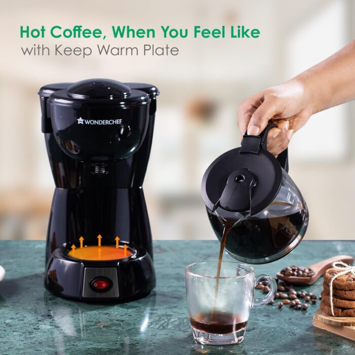 Wonderchef Onyx Brew Coffee Maker – 600ml, Borosilicate Glass Carafe, Anti-Drip System, Manual Drip Machine - Image 6