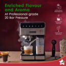 Wonderchef Regenta Automatic Coffee Maker - 20-Bar, Auto-Frother, LCD Display, Steamer & Metal Porta Filter (2-Year Warranty)