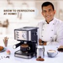 Wonderchef Regenta Espresso Coffee Machine, with Steamer, Metal Porta Filter & Temperature Dial - 1800ml