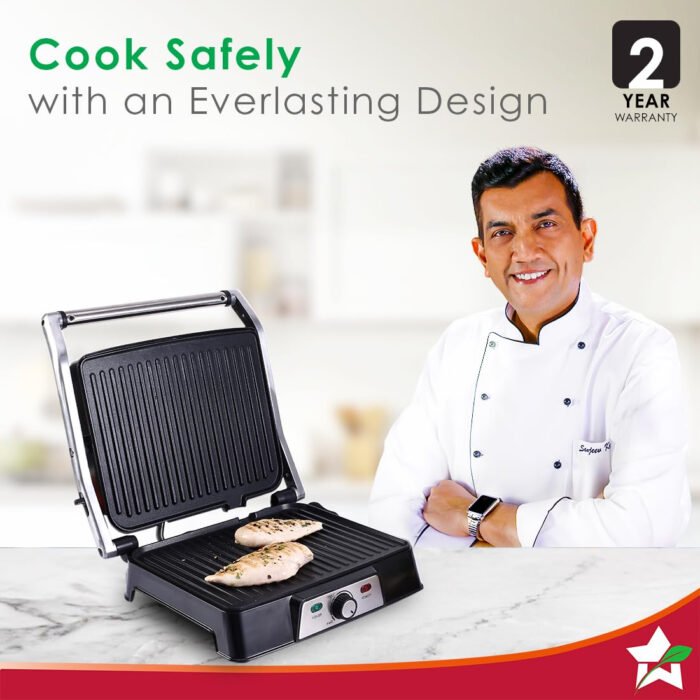 Wonderchef Sanjeev Kapoor Professional Tandoor - 1830-Watt 3-in-1 Electric Grill, Sandwich & Roast Maker with Adjustable Slope & Thermostat (Black) - Image 2