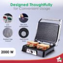 Wonderchef Sanjeev Kapoor Professional Tandoor - 1830-Watt 3-in-1 Electric Grill, Sandwich & Roast Maker with Adjustable Slope & Thermostat (Black)