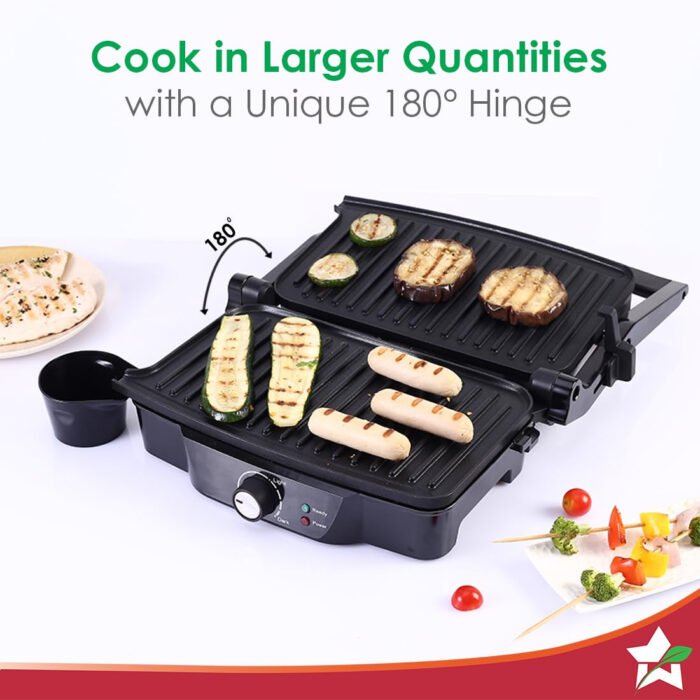 Wonderchef Sanjeev Kapoor Tandoor – 3-in-1 Electric Grill & Sandwich Maker, 1500W, 180° Grilling, Cool Touch, Auto Shut Off - Image 5