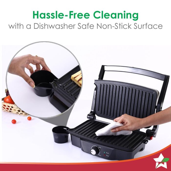 Wonderchef Sanjeev Kapoor Tandoor – 3-in-1 Electric Grill & Sandwich Maker, 1500W, 180° Grilling, Cool Touch, Auto Shut Off - Image 7