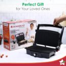 Wonderchef Sanjeev Kapoor Tandoor – 3-in-1 Electric Grill & Sandwich Maker, 1500W, 180° Grilling, Cool Touch, Auto Shut Off