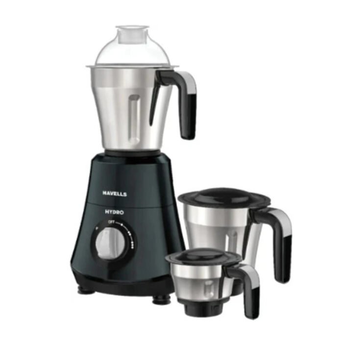 Havells Hydro Mixer Grinder 750W with 3 Stainless Steel Jars | Wide Mouth Design | 5-Year Motor Warranty - Image 3