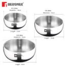 Bergner BE Essentials TriPly Stainless Steel 3 Pcs Mini Tasra Set - Cook & Serve with Style