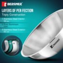Bergner TriPro Triply Stainless Steel 2 Pcs Tasra Set - Induction Bottom