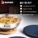 Bergner TriPro Triply Stainless Steel 2 Pcs Tasra Set - Induction Bottom
