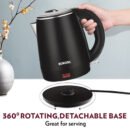 Borosil Cooltouch Stainless Steel Multipurpose Electric Kettle With Glass Lid