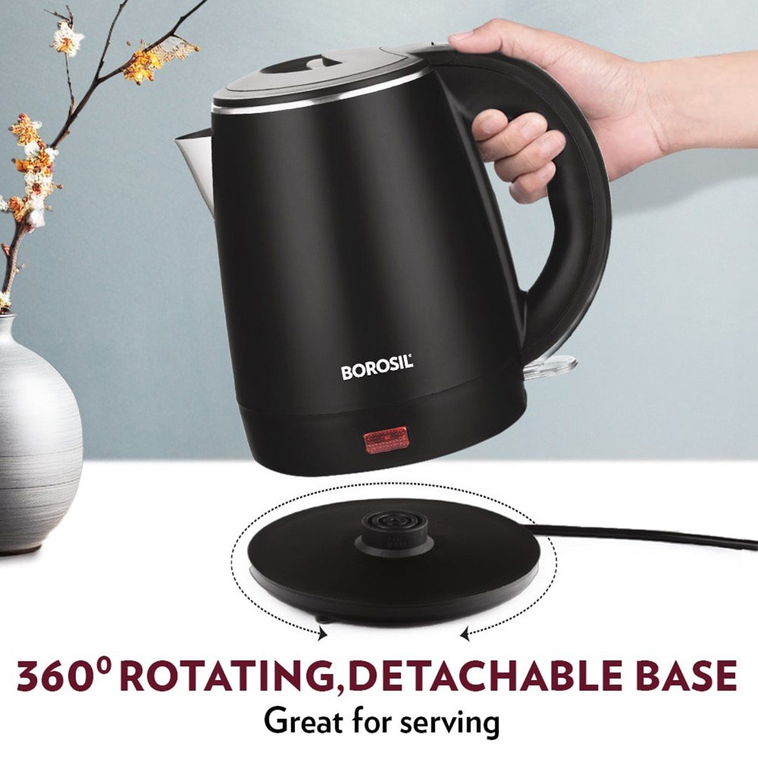 Borosil Cooltouch Stainless Steel Multipurpose Electric Kettle With Glass Lid - Image 4