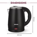 Borosil Cooltouch Stainless Steel Multipurpose Electric Kettle With Glass Lid
