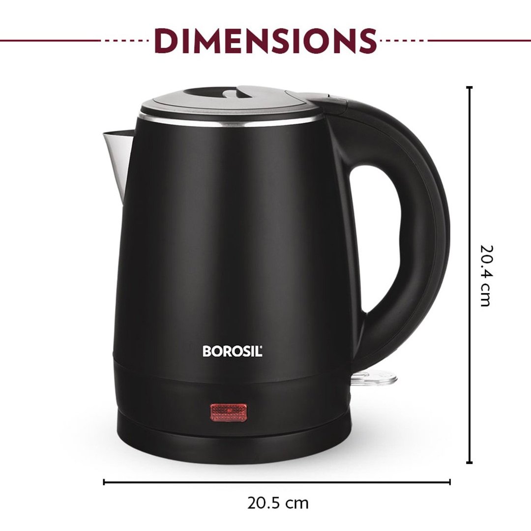Borosil Cooltouch Stainless Steel Multipurpose Electric Kettle With Glass Lid - Image 6