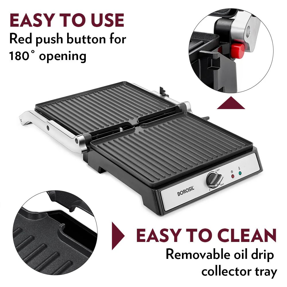 Borosil Super Jumbo 180° Grill Sandwich Maker - Image 7