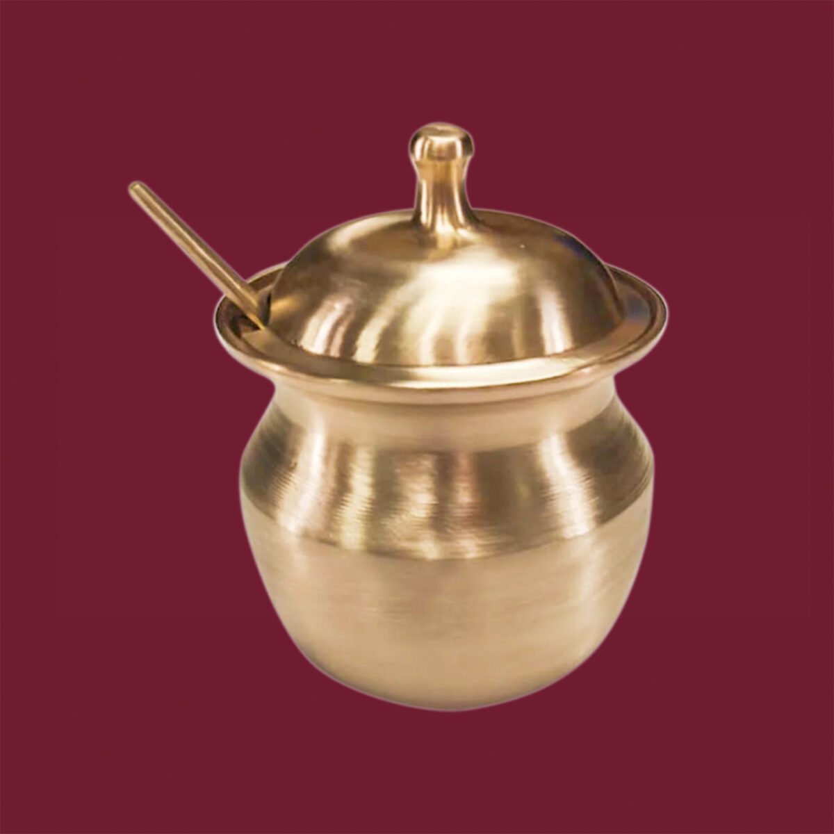 Bronze Loti for Ghee with Lid & Spoon