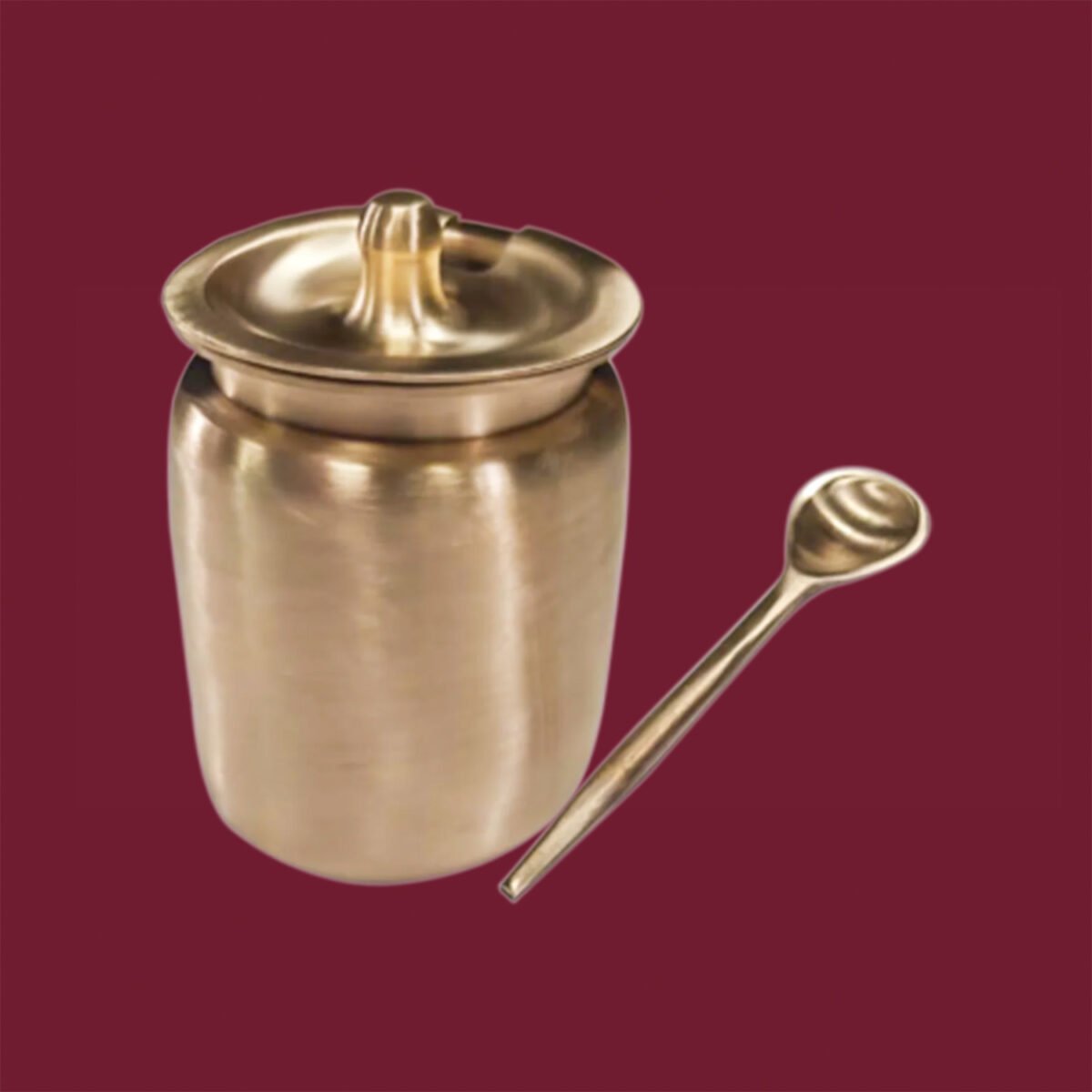 Bronze Loti for Oil with Lid & Spoon