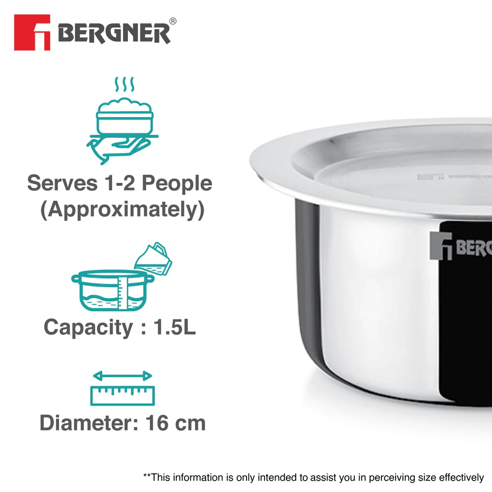 Bergner TriPro Triply 3 Pcs Stainless Steel Cookware Happy Set - Image 5