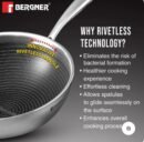 Bergner Hitech Giro Wok Pan 24cm + Grill Pan 24cm | Non-Stick Cookware Combo | Induction & Gas Compatible