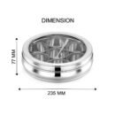 AVIAS Stainless Steel Deluxe Spice Box with See-Through Lid | Masala Dabba / Masala Dani Organizer with 7 Compartments & Spoon | Small & Medium Sizes