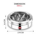 AVIAS Stainless Steel Elegant Spice Box with See-Through Lid | Rust-Resistant Masala Dabba | 7 Compartments & Steel Spoon | Small & Medium