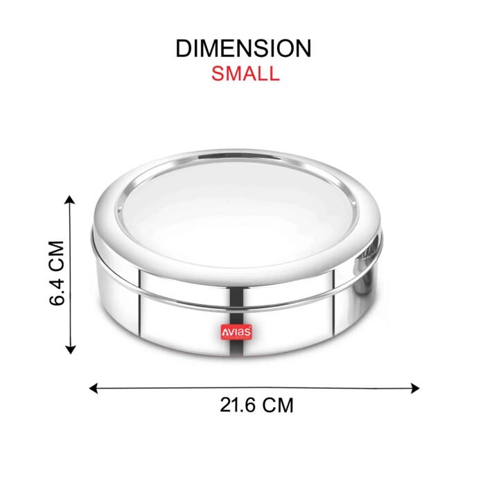 AVIAS Stainless Steel Elegant Spice Box with Stainless Steel Lid | Masala Dani / Masala Dabba Kitchen Organizer | 7 Compartments with Steel Spoon | Small & Medium - Image 4