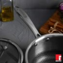 Bergner Hitech Prism Non-Stick Stainless Steel Saucepan With Lid, 16 cm, Induction Base