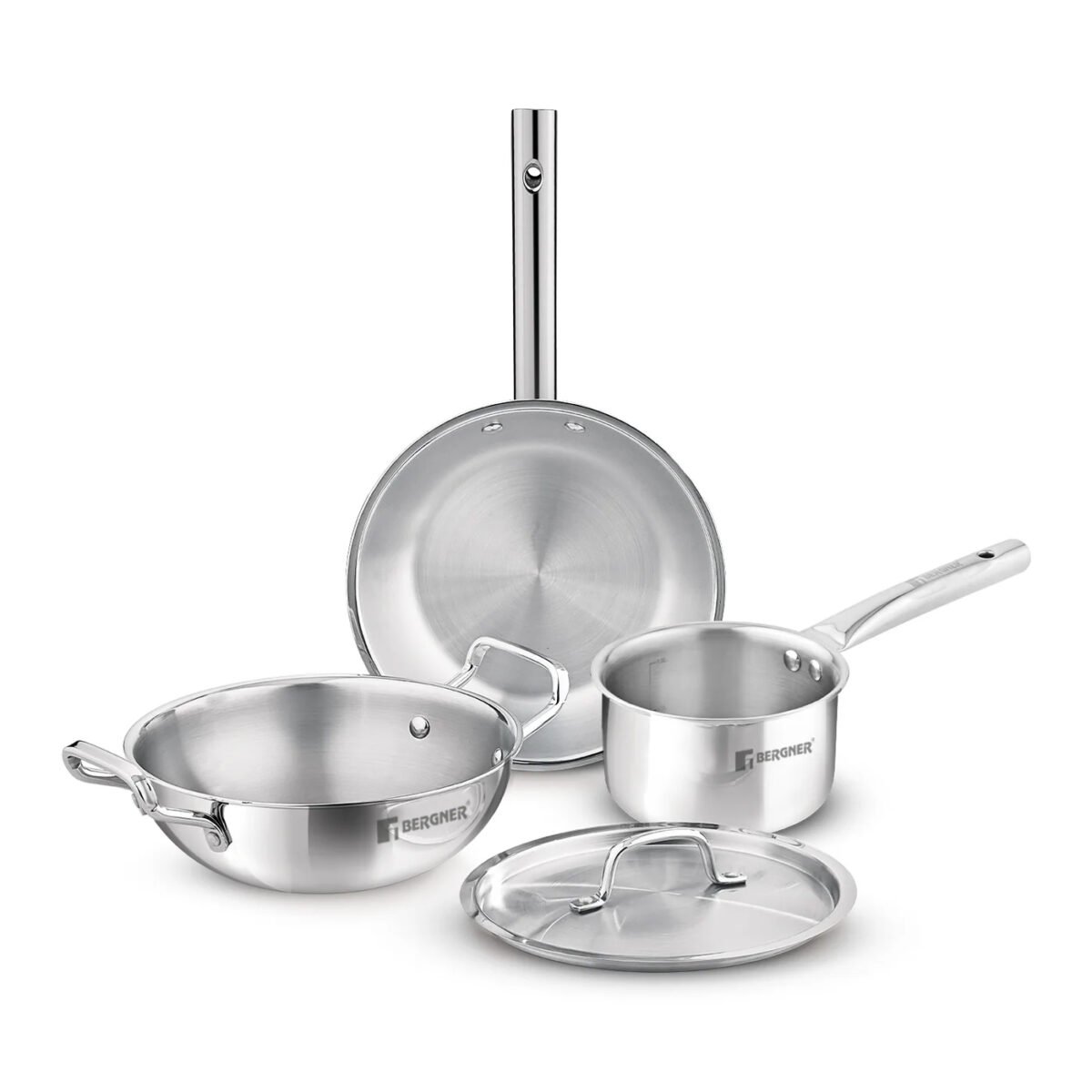 Bergner TriPro Triply Stainless Steel 4 Pc Cookware Set