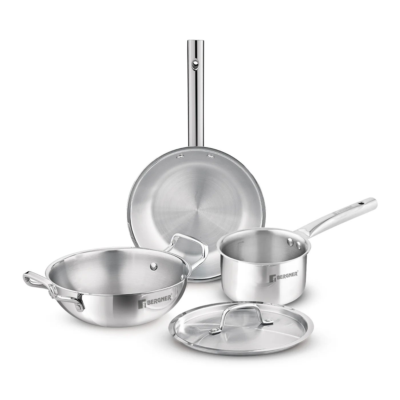 Bergner TriPro Triply Stainless Steel 4 Pc Cookware Set