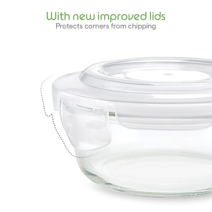 Borosil Blue Glass Lunchbox Set | 2 Round Tall Containers (400ml) | Leak-Proof Borosilicate Glass with Stylish Carry Bag - Image 5
