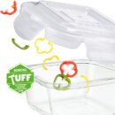 Borosil Blue Glass Lunchbox, Square x 3, 320ml x 3