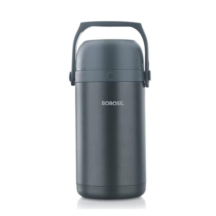 Borosil Hot N Fresh Stainless Steel Insulated Lunchbox Set of 4 | 2.3 L | Keeps Food Hot up to 6 Hours | Leak-Proof Tiffin with Carry Bag & Spoon – Grey - Image 2