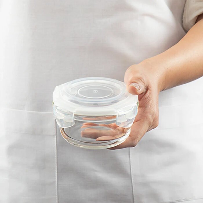 Borosil Tuff-Glass Klip n Store, Round Container | 240ml, 400ml, 620ml, 950ml, 1.5L - Image 3