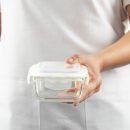 Borosil Tuff-Glass Klip n Store, Square Container | 320ml, 520ml, 800ml, 1L