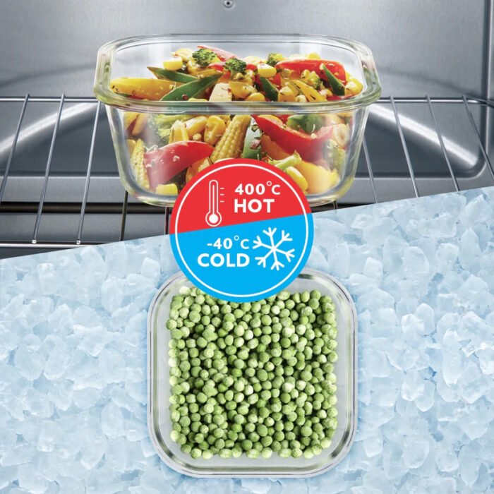 Borosil Tuff-Glass Klip n Store, Square Container | 320ml, 520ml, 800ml, 1L - Image 6