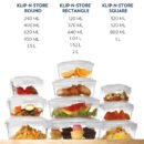 Borosil Tuff-Glass Klip n Store, Square Container | 320ml, 520ml, 800ml, 1L