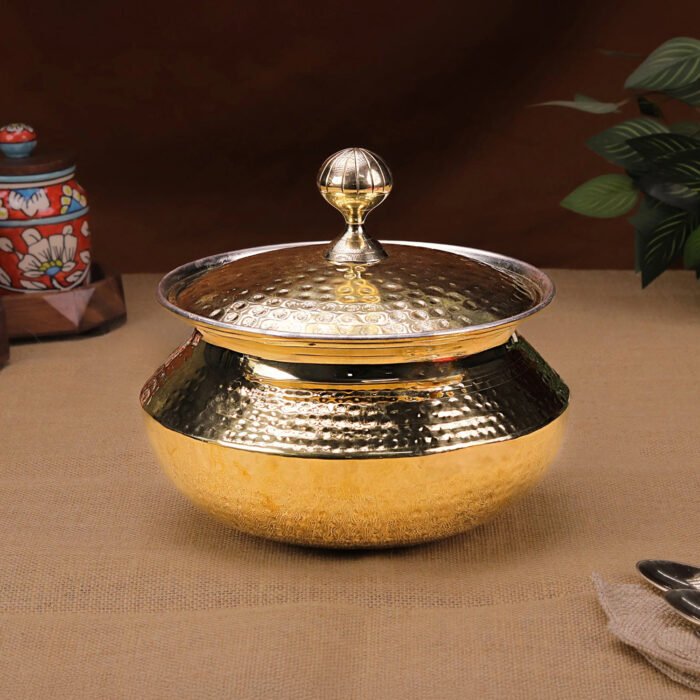 Brass Degchi/Patili with Lid – Traditional Brass Cookware for Boiling & Slow Cooking - Image 2