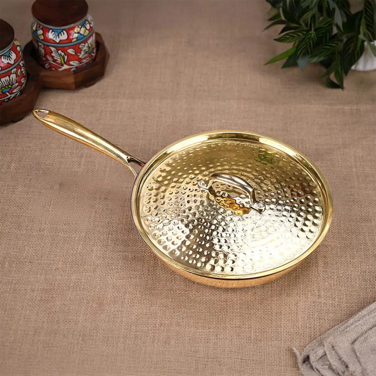 Brass Frying Pan with Lid