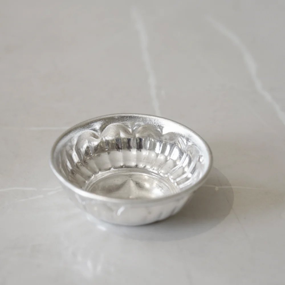 Brass Globe Ghungroo Pooja Set with Silver Finish - Image 7