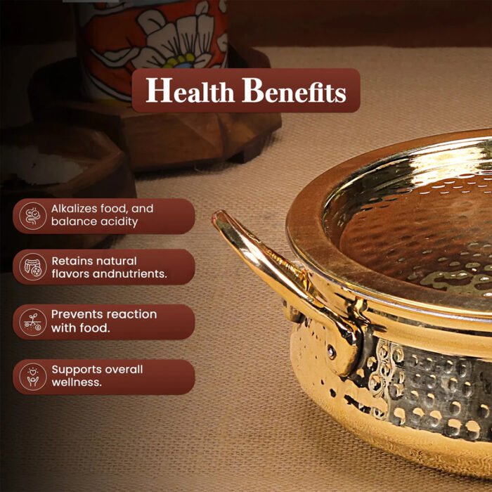 Brass Handi with Lid - Traditional Cookware for Biryani & Slow Cooking - Image 3
