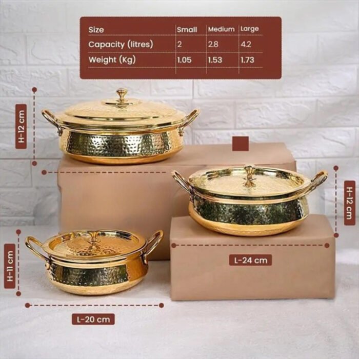 Brass Handi with Lid - Traditional Cookware for Biryani & Slow Cooking - Image 4