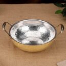 Brass Kadai with Kalai and Lid - Traditional Brass Cookware for Curries, Snacks & Frying