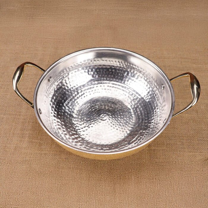 Brass Kadai with Kalai and Lid - Traditional Brass Cookware for Curries, Snacks & Frying - Image 8