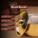 Brass Sauce Pan with Lid - Traditional Kalai-Coated Brass Cookware for Tea, Sauces & Soups