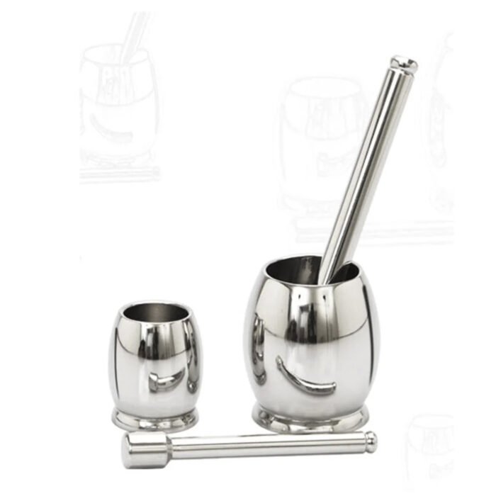 Toral Dholak Shape Stainless Steel Khalbatta | Mortar & Pestle | Silver | 1 Pc - Image 4