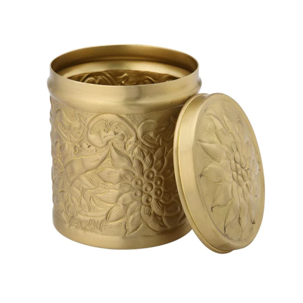 LaCoppera Pure Brass Nikashi Dabba | Spice & Snack Container | 1 Pc - Image 7