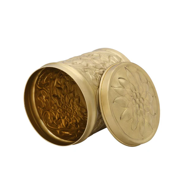 LaCoppera Pure Brass Nikashi Dabba | Spice & Snack Container | 1 Pc - Image 9