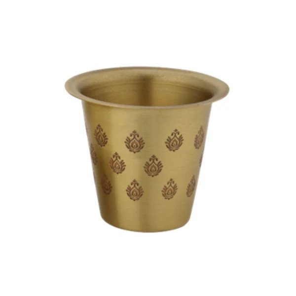 LaCoppera Antique Gold Brass Coffee Filter Set | Coffee Dabra Cup and Bowl Set | Set of 5 Pcs - Image 8