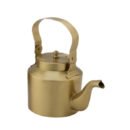 LaCoppera Premium Brass Tea Set – 2 Glasses & Kettle with Stand | Classic Cutting Chai Style | Set of 4 Pcs